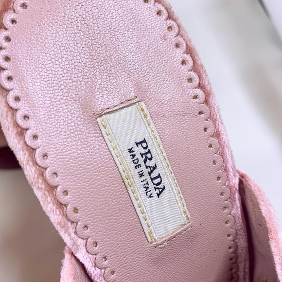 Vintage/Prada Pink Velvet Mule slides/ - Picture 9 of 12